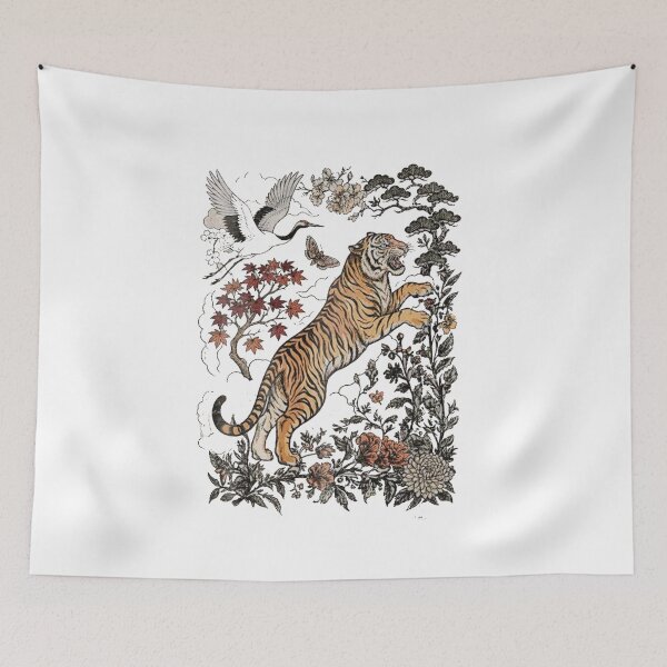 Item preview, Retro Tiger Japanese Wildlife designed and sold by roartusa.