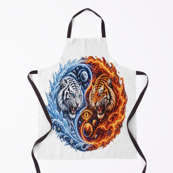 Item preview, Cosmic Yin Yang Tigers – Ice and Fire designed and sold by TroviTutto.
