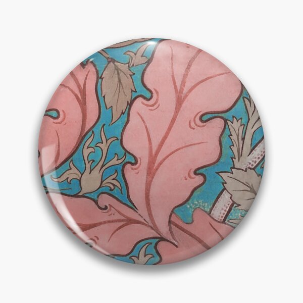 Item preview, Distressed blue & terracotta Acanthus & Rose William Morris floral designed and sold by Anne Londez Studio.