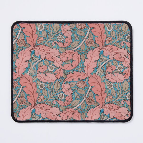Item preview, Distressed blue & terracotta Acanthus & Rose William Morris floral designed and sold by Anne Londez Studio.
