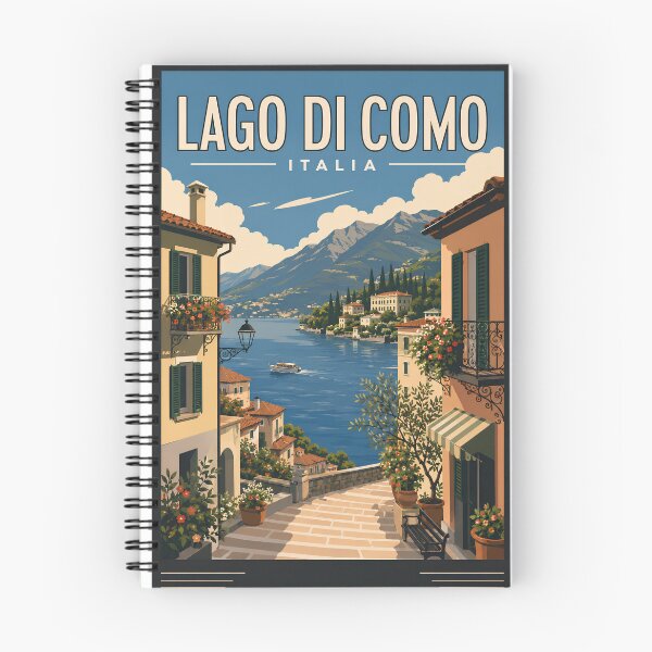 Item preview, Vintage Lake Como Italy Travel Poster - Retro Italian Alps Landscape Print designed and sold by roam.andprint.