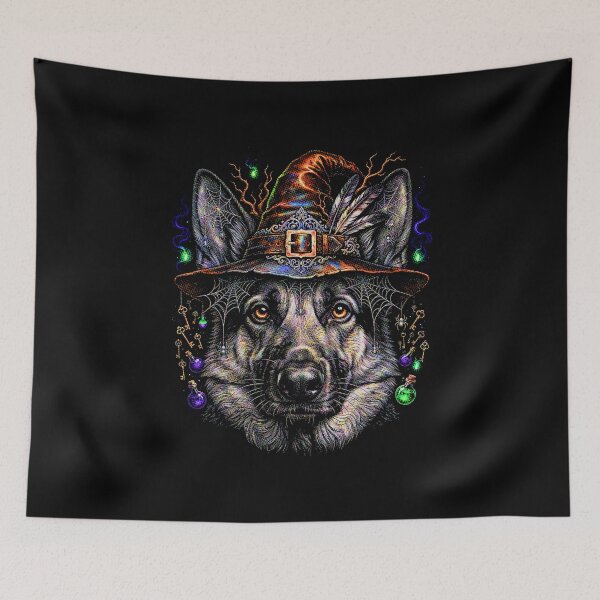 Item preview,  Halloween German Shepherd Witch Hat  designed and sold by SOUFIANE1991.