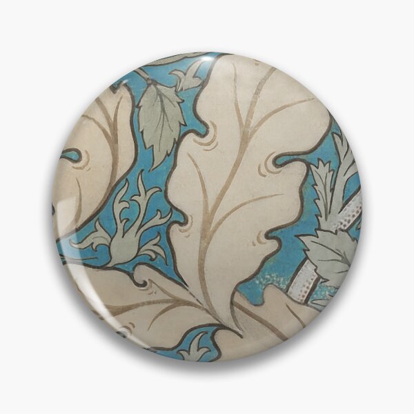Item preview, Distressed blue & beige Acanthus & Rose William Morris floral designed and sold by Anne Londez Studio.