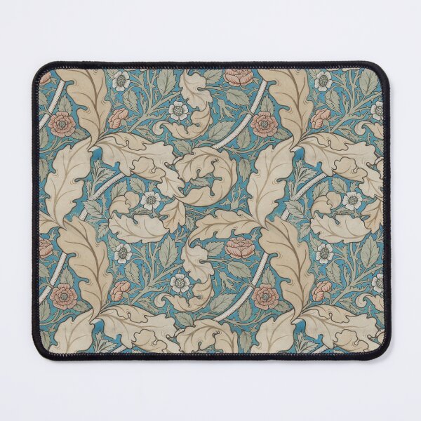 Item preview, Distressed blue & beige Acanthus & Rose William Morris floral designed and sold by Anne Londez Studio.