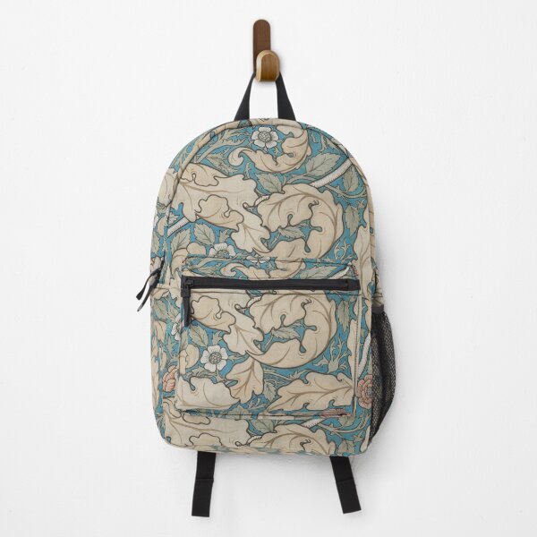 Item preview, Distressed blue & beige Acanthus & Rose William Morris floral designed and sold by Anne Londez Studio.