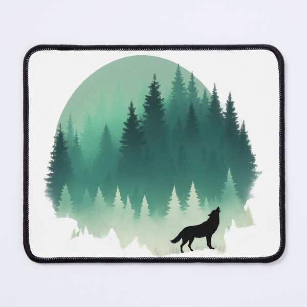 Item preview, Misty Forest Wolf Silhouette Nature Design designed and sold by Fetraus.