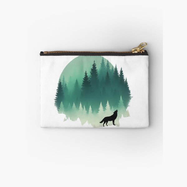 Item preview, Misty Forest Wolf Silhouette Nature Design designed and sold by Fetraus.