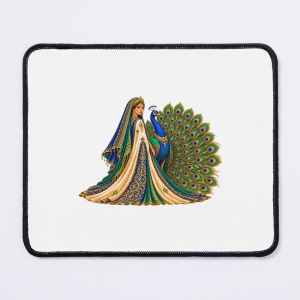 Item preview, Royal Oriental Princess & Peacock | Blue Gold Luxury Invitation & Art designed and sold by Nubian Style.