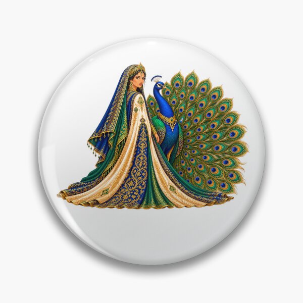 Item preview, Royal Oriental Princess & Peacock | Blue Gold Luxury Invitation & Art designed and sold by Nubian Style.