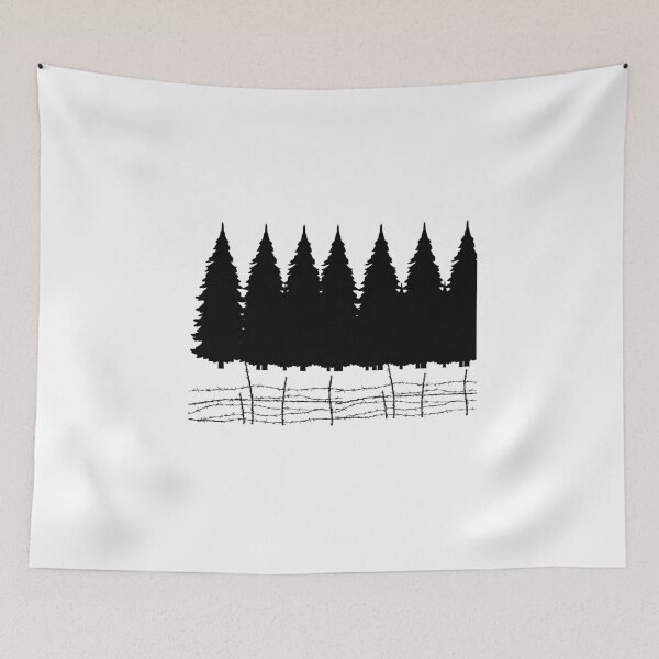 Item preview, Pine Forest Silhouette – Barbed Wire Wilderness Design designed and sold by Sowaninongtdu.