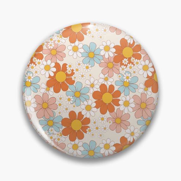 Item preview, Groovy Retro 70s Orange Daisy Flower Pattern designed and sold by Zaya_art.