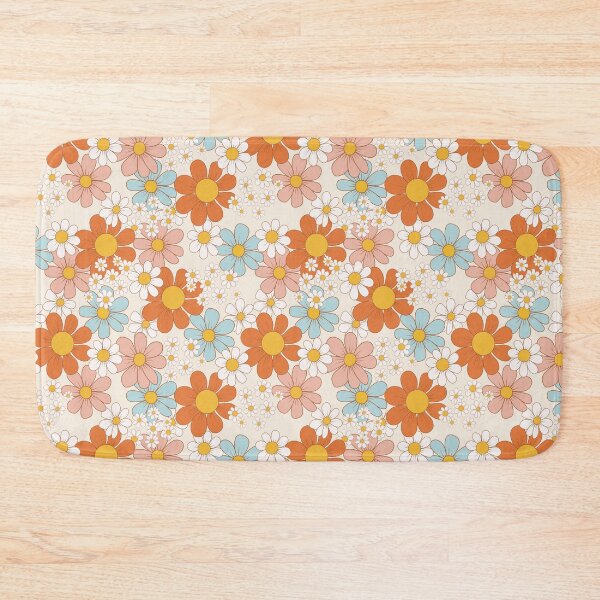 Item preview, Groovy Retro 70s Orange Daisy Flower Pattern designed and sold by Zaya_art.