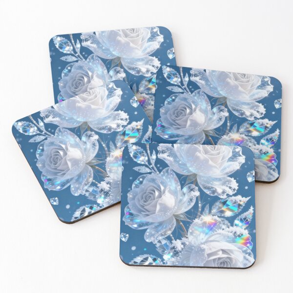 Item preview, White Crystal Frozen Roses Winter Magic designed and sold by LenNo9881.