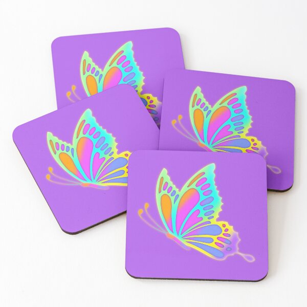 Item preview, Glowing Neon Butterfly Side View Pastel Aesthetic designed and sold by SolutionsArt.