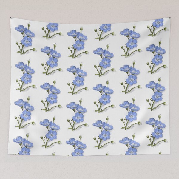 Item preview, Blue Flax Flower Painterly Botanical Illustration designed and sold by hopenoli_art.