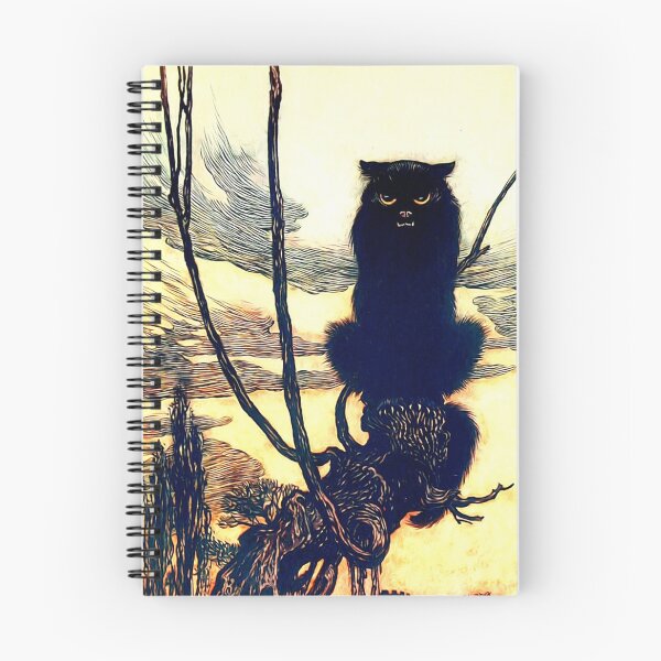 Item preview, Black Cat Wall Art, Vintage Arthur Rackham Illustration, Gothic Storybook Cat Print for Cat & Fantasy Lovers designed and sold by RickE.