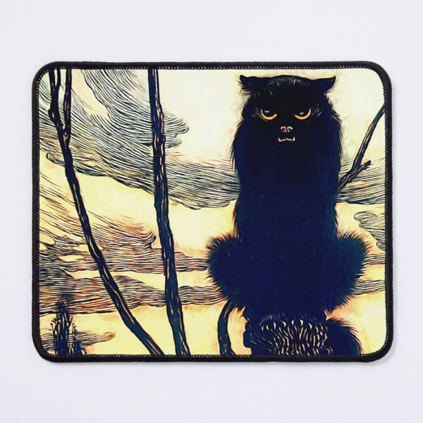 Item preview, Black Cat Wall Art, Vintage Arthur Rackham Illustration, Gothic Storybook Cat Print for Cat & Fantasy Lovers designed and sold by RickE.