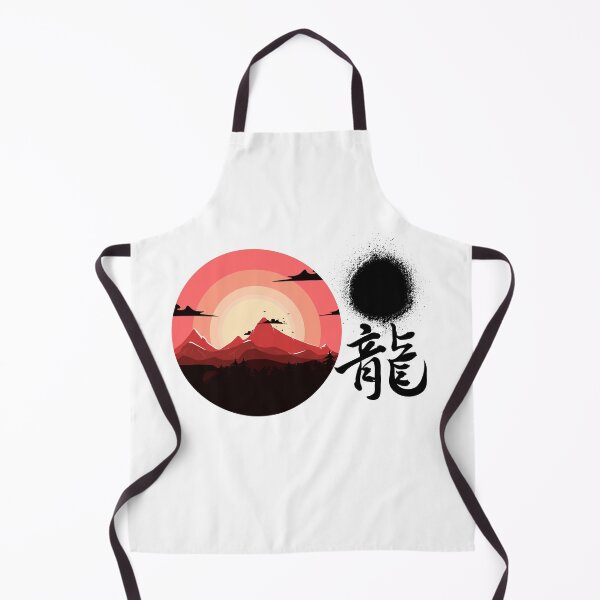 Item preview, Japanese Inspired Mountain Sunset – Red Circle Landscape & Ink Brush Art designed and sold by Sowaninongtdu.