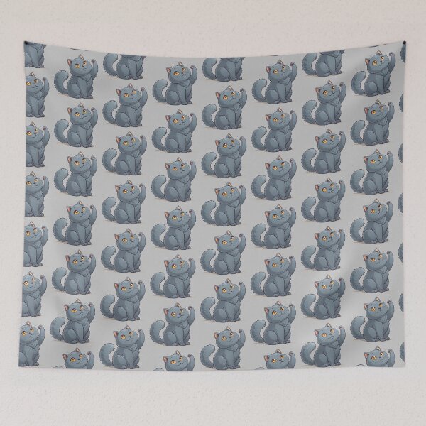 Item preview, Cute Kawaii Chartreux Cat with Golden Eyes designed and sold by Mousy17.