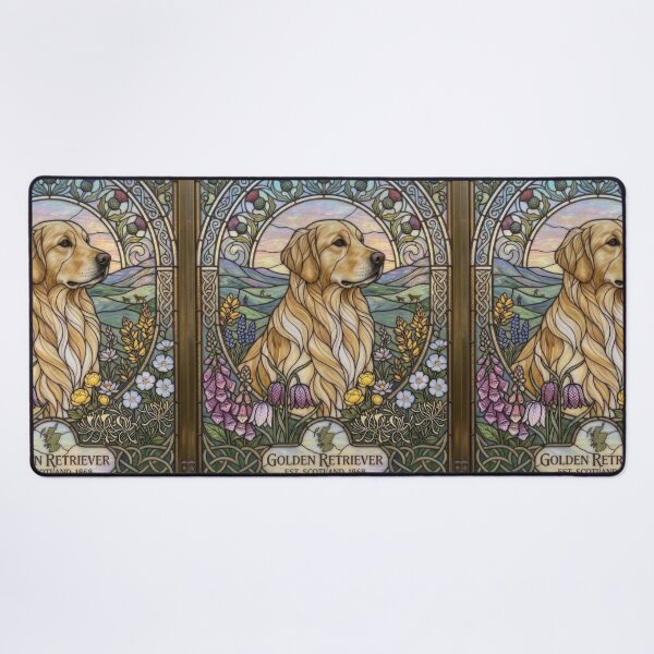 Item preview, Golden Retriever Stained Glass Scottish Art designed and sold by pinkal.