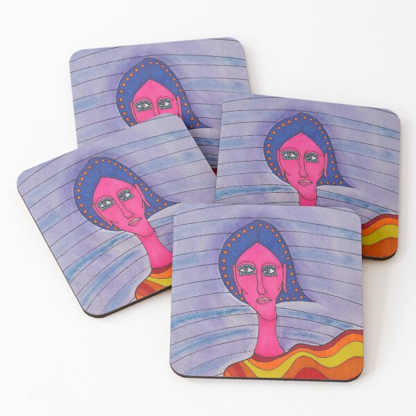 Item preview, Pink Alien Face Psychedelic Sketchbook Art designed and sold by Emily Macafore.