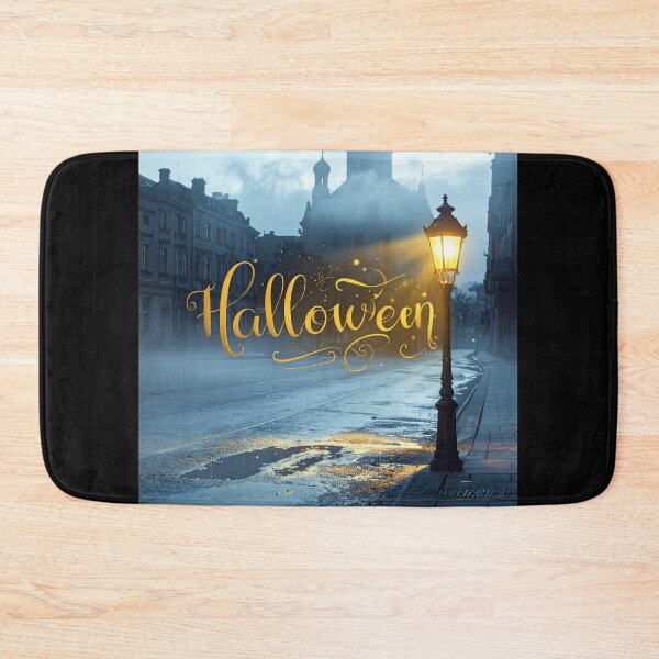 Item preview, Halloween Lantern Glowing on a Foggy Gothic Street designed and sold by OksArtStudio.