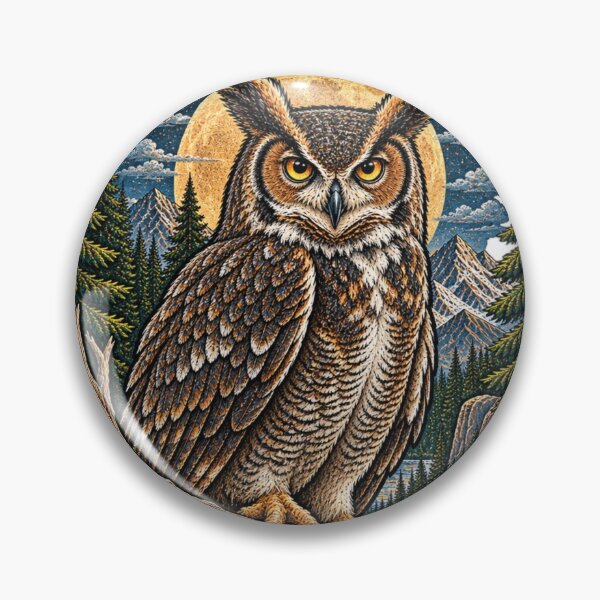 Item preview, Great Horned Owl Moon Country designed and sold by KrungiT Design .