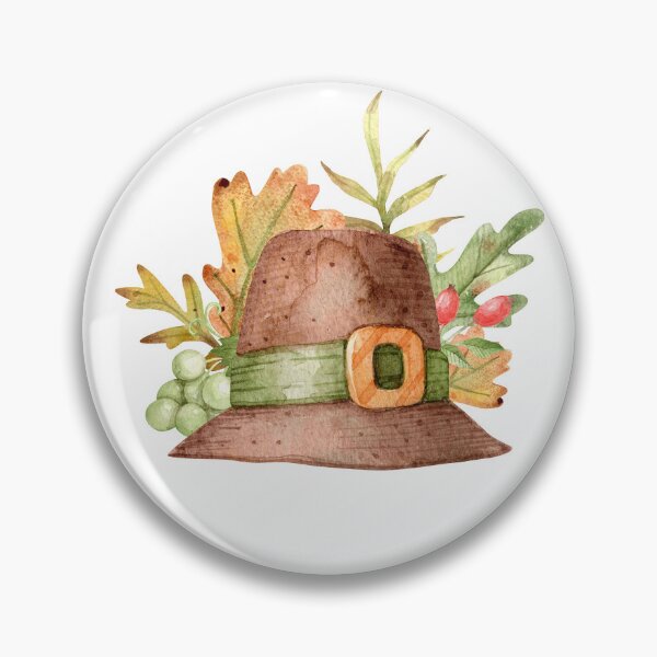 Item preview, Watercolor Pilgrim Hat designed and sold by White Rabbit Design .