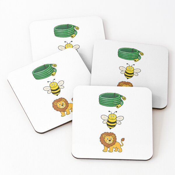Item preview, Cute Garden Hose Bee and Lion Funny Rebus Design designed and sold by CocoLama.