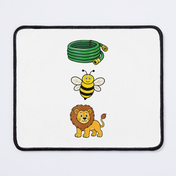 Item preview, Cute Garden Hose Bee and Lion Funny Rebus Design designed and sold by CocoLama.