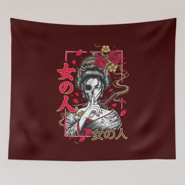 Item preview, Japanese Geisha Skull Art  designed and sold by victorbelly.