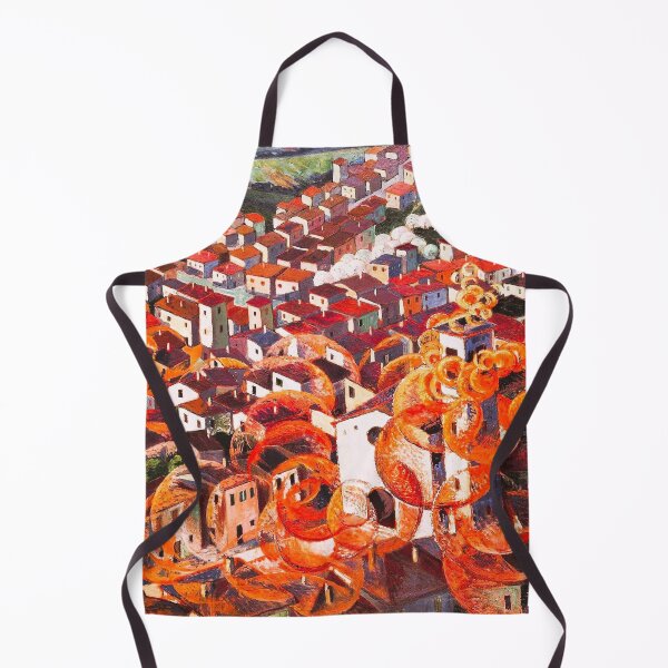 Item preview, Città-festa (City Festival) Italian Umbrian city landscape painting by Gerardo Dottori designed and sold by Jéanpaul Ferro.