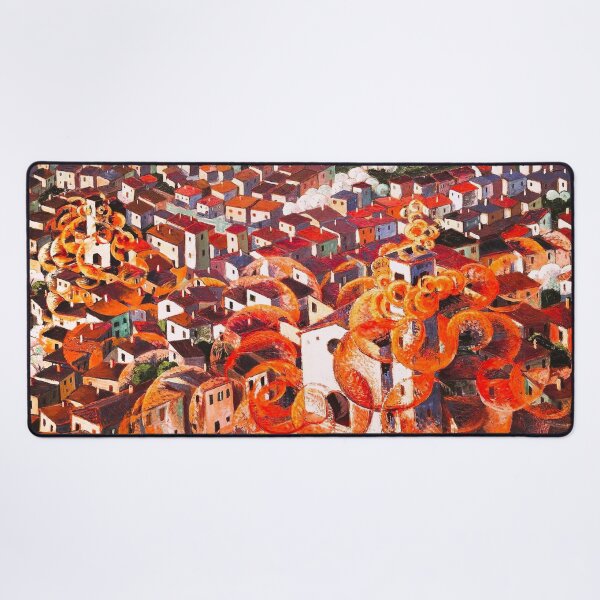 Item preview, Città-festa (City Festival) Italian Umbrian city landscape painting by Gerardo Dottori designed and sold by Jéanpaul  Ferro.