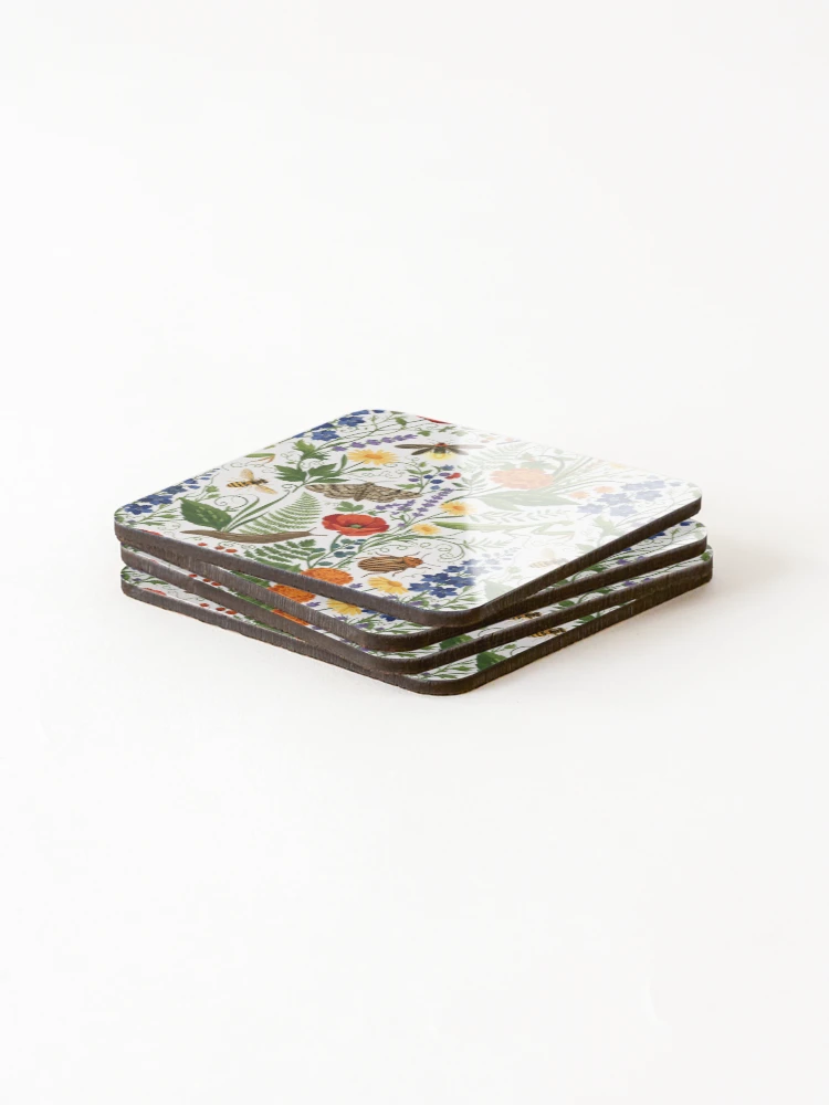 Thumbnail 4 of 5, Coasters (Set of 4), Insect Bug Collection Collector pattern designed and sold by Colorfulman.