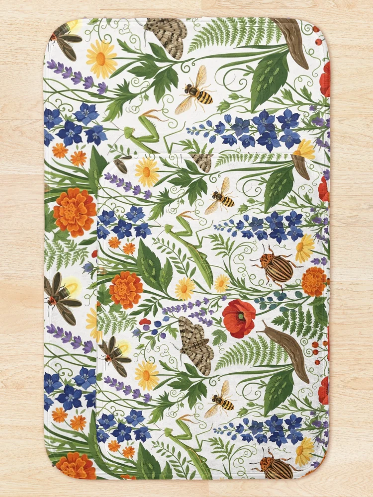 Thumbnail 5 of 6, Bath Mat, Insect Bug Collection Collector pattern designed and sold by Colorfulman.
