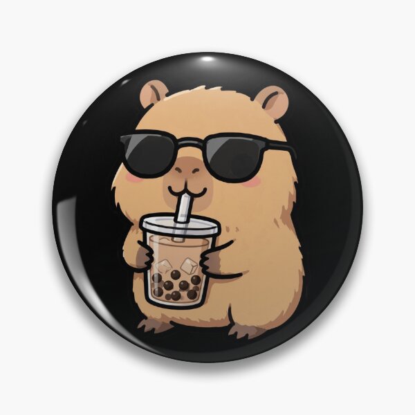 Item preview, Cute Capybara Boba Tea - Kawaii Aesthetic Sticker designed and sold by Fulaly.