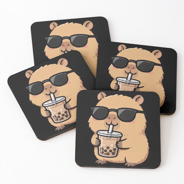 Item preview, Cute Capybara Boba Tea - Kawaii Aesthetic Sticker designed and sold by Fulaly.