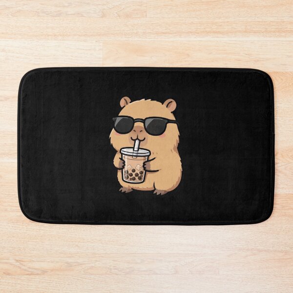 Item preview, Cute Capybara Boba Tea - Kawaii Aesthetic Sticker designed and sold by Fulaly.