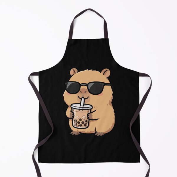 Item preview, Cute Capybara Boba Tea - Kawaii Aesthetic Sticker designed and sold by Fulaly.