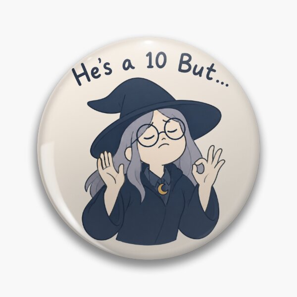 Item preview, He's a 10 But... Funny Witchy Bookish Sticker Book Lover Meme designed and sold by Yellowriversss.