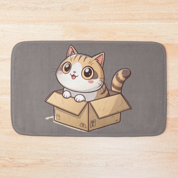 Item preview, Cute Kawaii Cymric Cat in a Cardboard Box designed and sold by Mousy17.