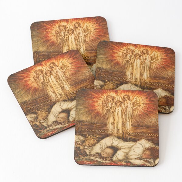 Item preview, Arthur Rackham Wall Art, Vintage Sleeping Children Illustration, Storybook Angels Print for Nursery & Children’s Rooms designed and sold by RickE.