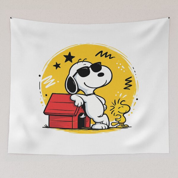 Item preview, Cool Cartoon Dog Sunglasses Doghouse Yellow Sun Vintage Retro Graphic designed and sold by DesignArtist.ia.