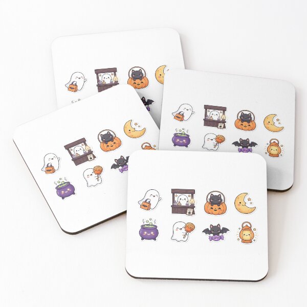 Item preview, Cute Kawaii Halloween Ghost Sticker Set designed and sold by SassyArtistry.