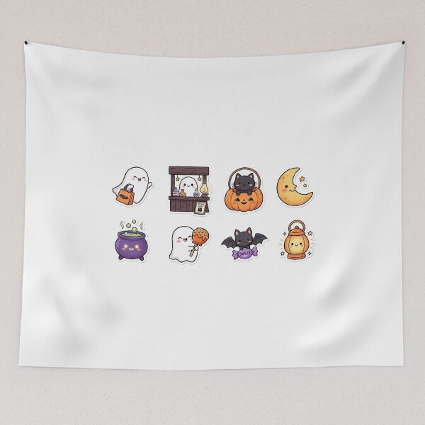 Item preview, Cute Kawaii Halloween Ghost Sticker Set designed and sold by SassyArtistry.
