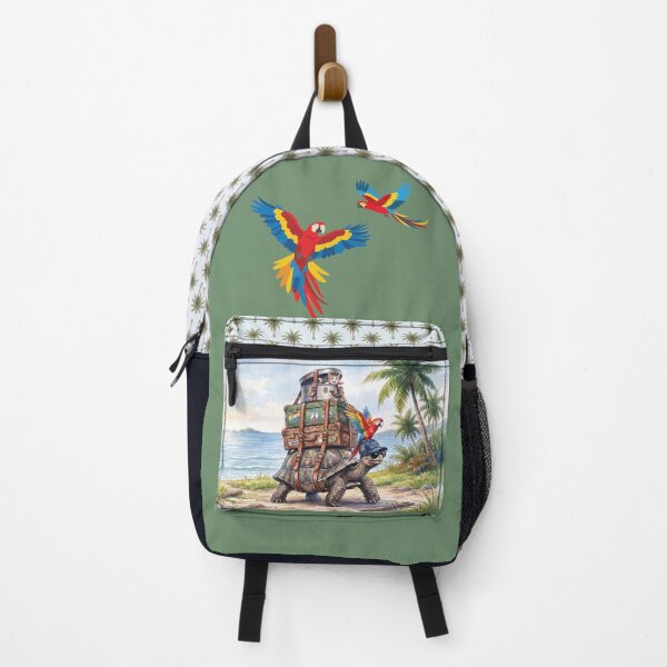 Item preview, Go Slow Turtle - Funny Traveling Tortoise with Suitcases designed and sold by chriswo-design.