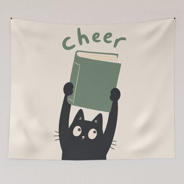 Item preview, Book Hangover Black Cat Cheer Book Hangout designed and sold by Yellowriversss.