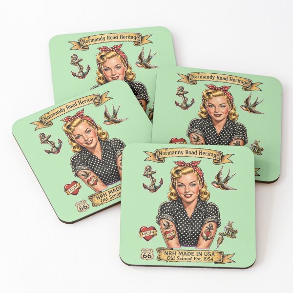 Item preview, Normandy Road Heritage Old School Tattoo Pinup Girl Mom Anchor Badge designed and sold by Normandy Road Heritage™ - Vintage Garage Art.