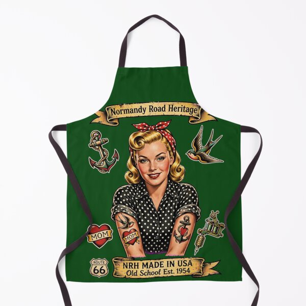 Item preview, Normandy Road Heritage Old School Tattoo Pinup Girl Mom Anchor Badge designed and sold by Normandy Road Heritage™ - Vintage Garage Art.