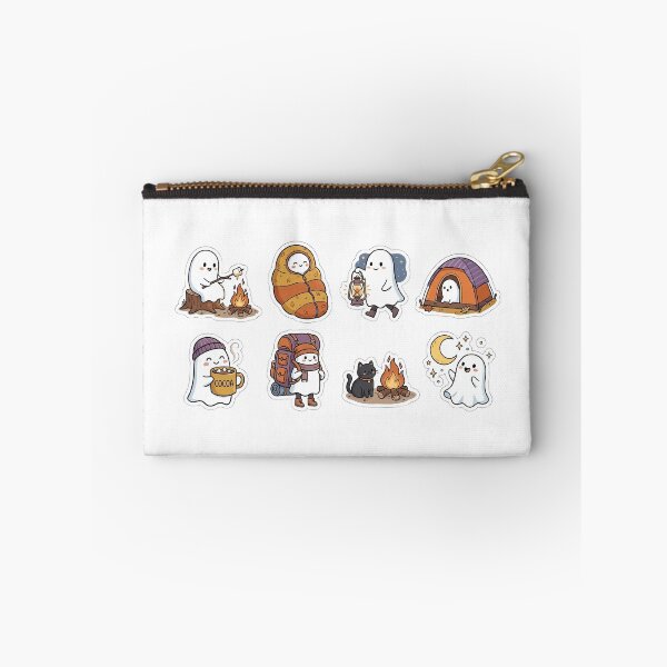 Item preview, Cute Cozy Halloween Ghost Camping Stickers designed and sold by SassyArtistry.